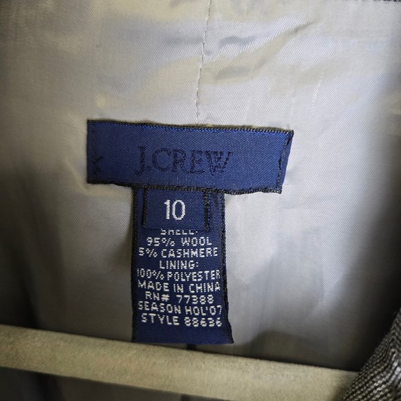 J. Crew Herringbone Wool Cashmere Blend 3 Button Blazer, Gray, Size 10, 88636 - Picture 5 of 10